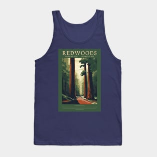 Redwoods National Park Vintage Travel Poster Tank Top